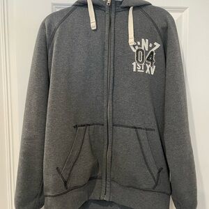 Canterbury New Zealand Gray Zip-Up Hoodie with Front Pockets